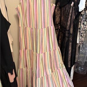 Universal Thread Multicolor Striped Cami strap sleeveless Dress size large nwt